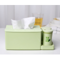 Bamboo Tissue Box Napkin Holder with Toothpick Holder